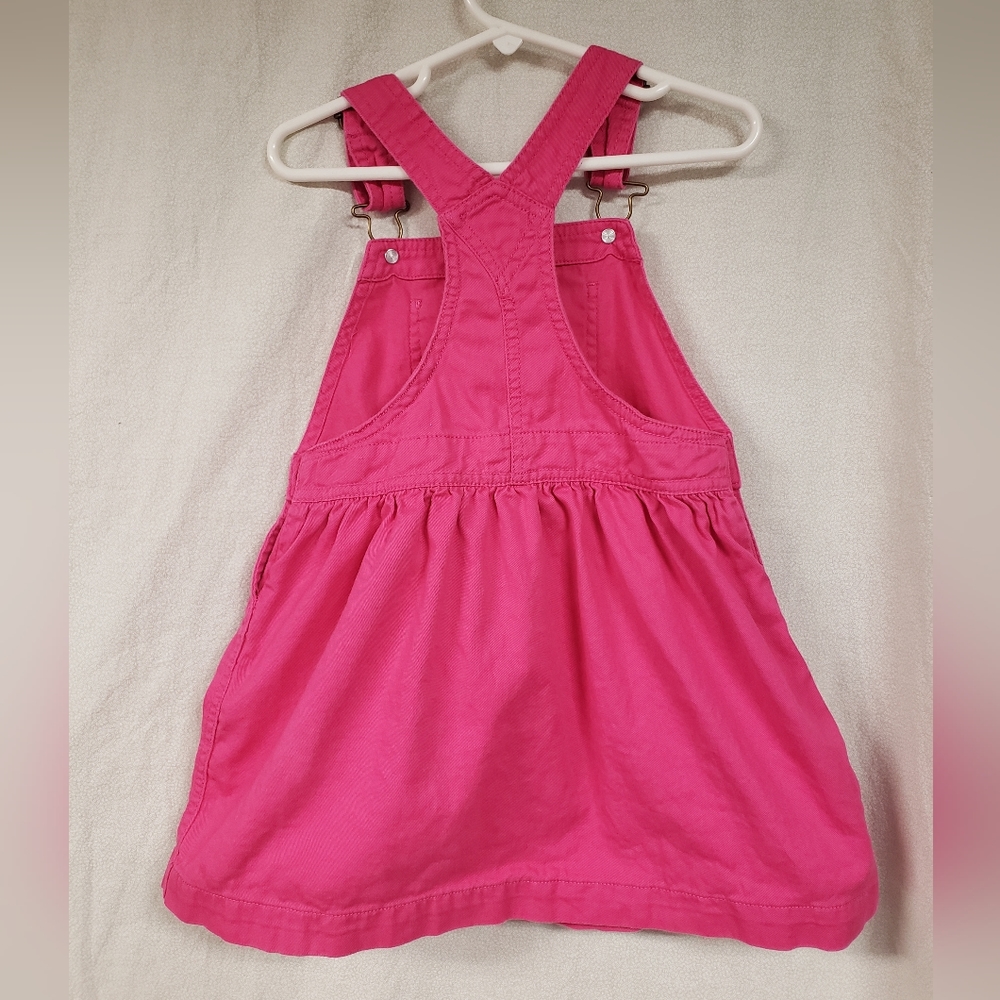 Chaps Overall Dress girls size 4 Barbie pink Bib dress - Picture 2 of 4